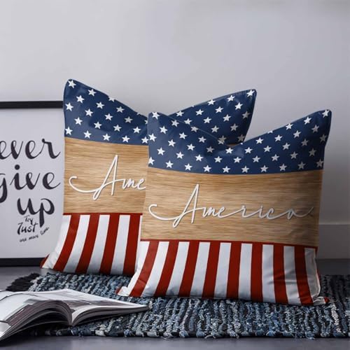 26x26 Pillow Covers Set of 2, 4th of July Throw Pillow Covers