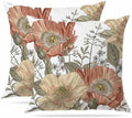 Set of 2 Vintage Flower Throw Pillow Covers 18x18 Inches Brown Rust