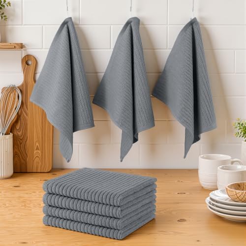 Homaxy 100% Cotton Kitchen Dish Cloths 24 Pack, 12"x12" Dish Rags