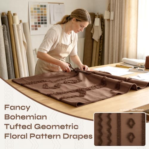 BGment Brown Curtains 96 Inches Long for Living Room, 52 x 96 Inch