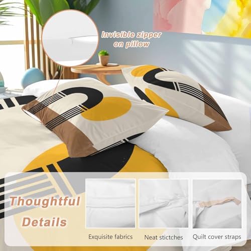 Modern Boho Bedding 3 Piece Duvet Cover Set Queen Size, Geometric
