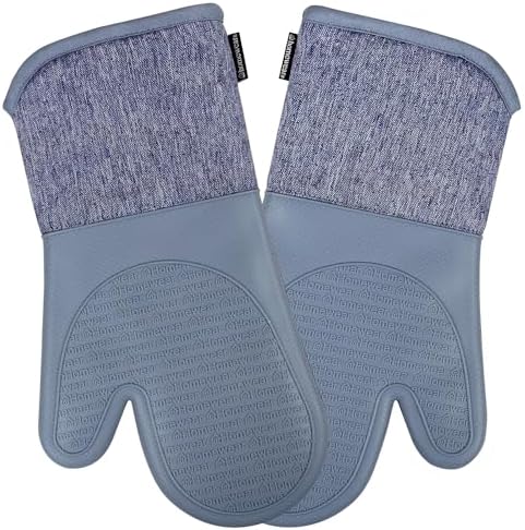 Homewear Marlow Silicone Extra Long Oven Mitt 2 Piece Set, Heat and