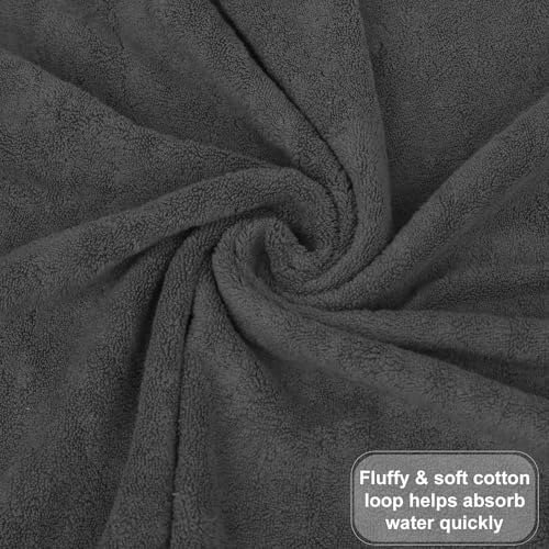 GOLD TEXTILES Premium Grey Hand Towels for Bathroom Bulk - 100% Ring
