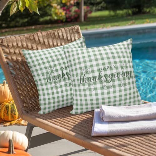 Happy Thanksgiving Outdoor Pillow Covers Waterproof, All Weather