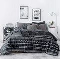 SUSYBAO Black Bohemian Duvet Cover King 100% Cotton 3 Pieces Set