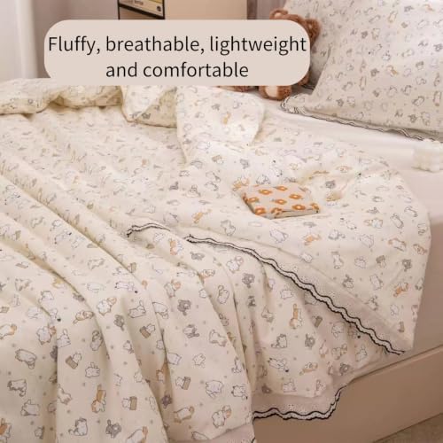 Cotton Blankets for Hot Sleepers,Lightweight Breathable Soft Throws.