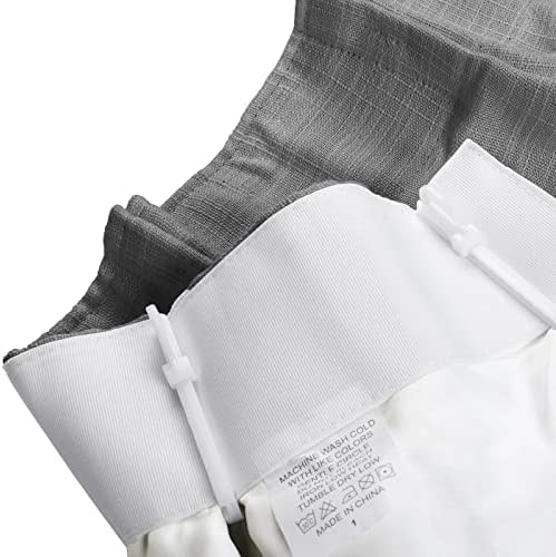 TWOPAGES Gray Linen Textured Pinch Pleat Curtain, 72Wx102L, 1 Panel