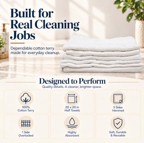 New 100% Cotton Bulk Terry Towels for Cleaning - 600 lbs Pallet