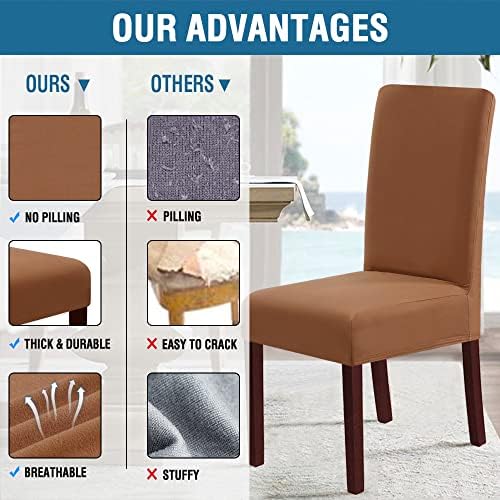 H.VERSAILTEX 100% Waterproof Dining Chair Covers Stretch Chair Covers