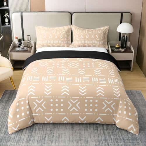Erosebridal Boho 100% Cotton Duvet Cover Queen White Tribal Print