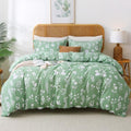 Mooreeke Duvet Cover King Size, 3 PCE Grayish Green Duvet Cover Set