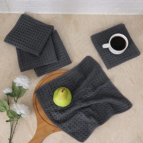 Homaxy Kitchen Towels and Dishcloths Set, 12 x 12 Inches, Set of 12
