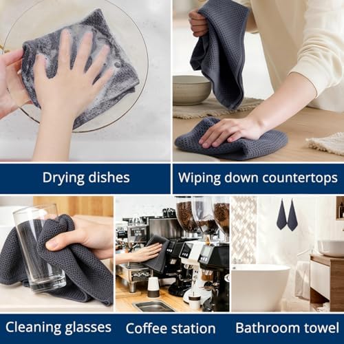 Cotton Dish Cloths for Washing Dishes, Ultra Soft Absorbent Quick