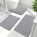 OLANLY Bathroom Rugs Sets 3 Piece, Super Soft Absorbent Chenille Bath
