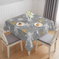 Gray Christmas Tablecloth Square Table Cloth 60x60, Waterproof