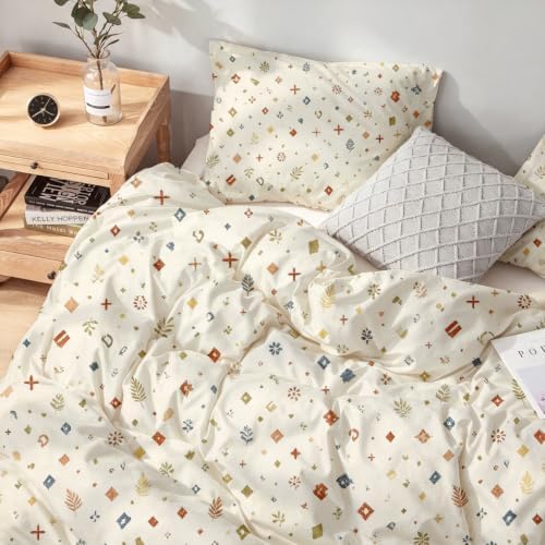 Bohemian Duvet Cover Set Queen Size 3 Piece Bedding set with Hidden