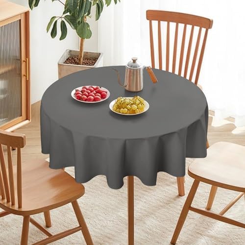 Grey Plain Solid Color Tablecloth Washable Dinng Table Covers
