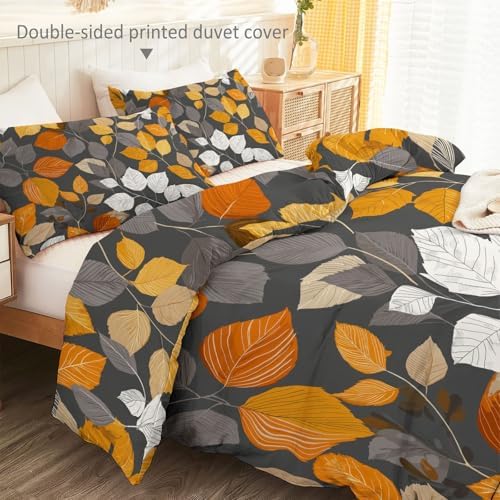 Double-Sided Printed Bedding with Minimalism Leaves Plants