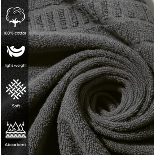 Bath Towels 27x54 Pack of 4 Soft, Absorbent, Quick-Dry Premium Cotton