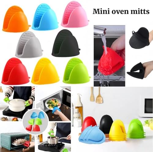 1 Pair Gray,Mini Silicone Oven Gloves, Mini Finger Protector Pot