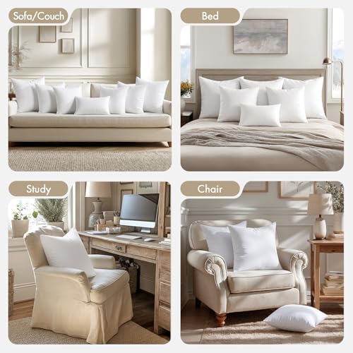 MIULEE 20x20 Pillow Inserts 4 Pack, 100% Virgin Fiber Filling Throw