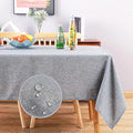 MikiUp Faux Linen Tablecloth - Slubby Textured Weaves Table Cloth for