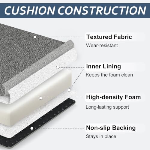 Basic Beyond Chair Cushions for Dining Chairs with Ties and Removable