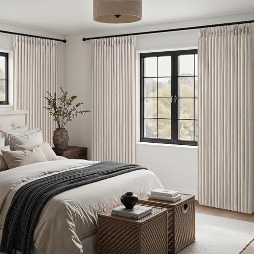 Greyish Brown Blackout 84 Inch Long Tan Curtains for Living Room 2