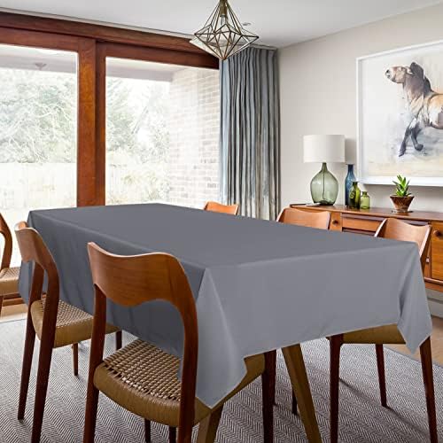 sancua 2 Pack Light Grey Tablecloths 60x120 Inch for 8 Feet Rectangle