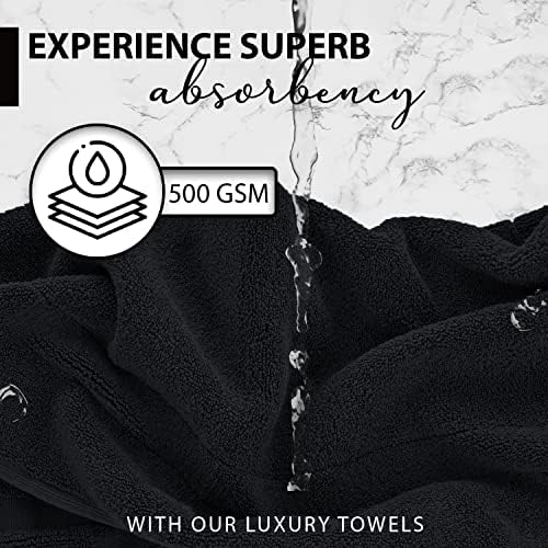 KAHAF COLLECTION 100% Cotton Bath Towels, 24x48 Pack of 6 Towels