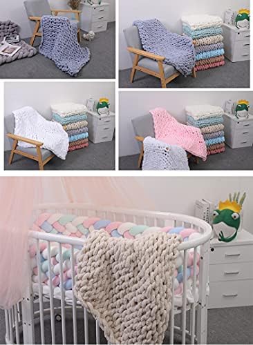 GIBZ Luxury Chunky Knit Blanket Chenille Handmade Yarn Knitted Throw