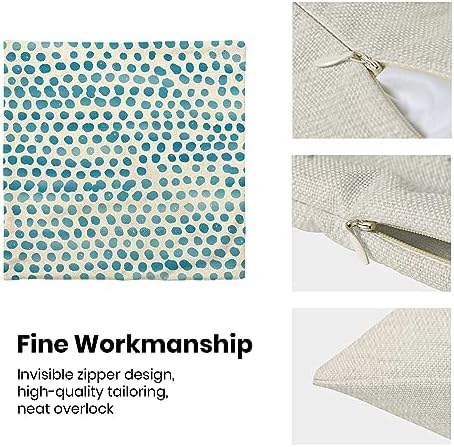 CXMEIFLY Teal Pillow Covers 20x20 Inch Set of 2 Aqua Polka Dot Outdoor
