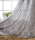 MIUCO Moroccan Embroidery Semi Sheer Curtains Faux Linen Grommet