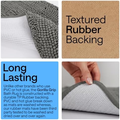 GORILLA GRIP Bathroom Area Rug Sets 2 Piece, Soft Chenille, 30x20