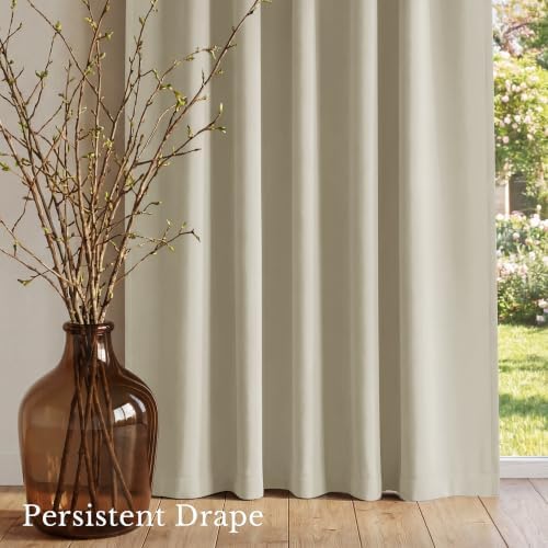 NICETOWN Cream Blackout Curtains 84 Inches Long 2 Panels Set for
