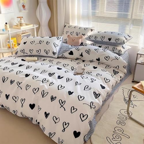 Bedding Duvet Cover Set Queen Size, Soft Breathable Floral Bedding