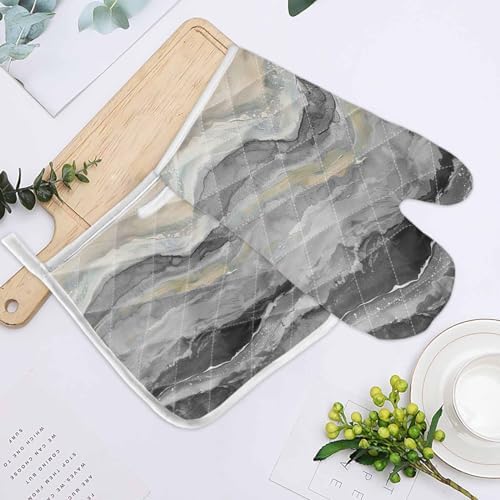 Quilted Cotton Terry Cloth Oven Mitt, Pot Holder Ocean Waves Beach