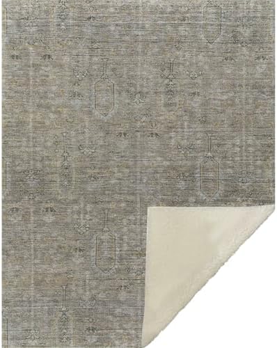 Addison Rugs ASB790 Taupe 50" x 70" Oversized Sherpa Throw Blanket
