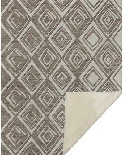 Addison Rugs ASB862 Taupe 50" x 70" Oversized Sherpa Throw Blanket