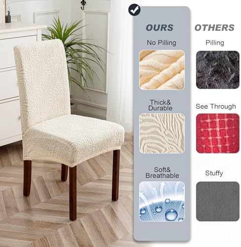 Dining Chair Covers Set of 6, Stretch Parsons Chair Slipcovers