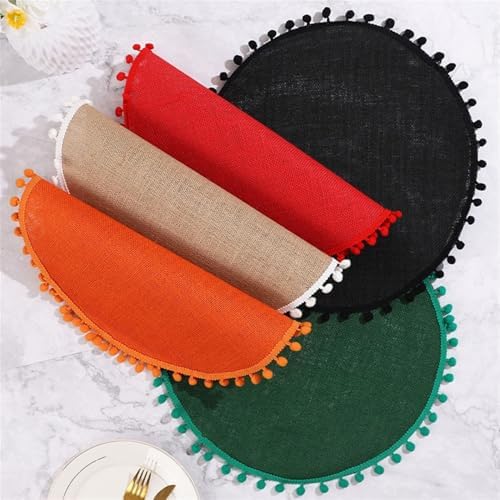 Lifup 15 Inch Round Placemats Set of 8 Woven Placemats Washable