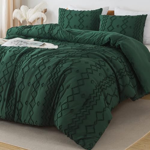 Andency King Size Comforter Set Emerald Green, 3 Pieces Bedding