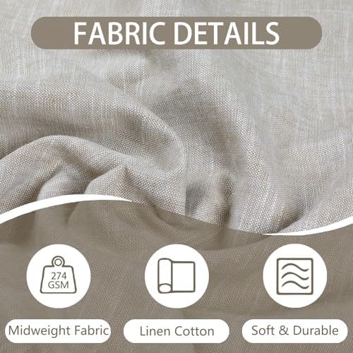 ChadMade 84W x 84L Cotton Linen Light Filtering Drape Pinch Pleat 1