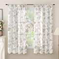 Lajode Grey Floral Sheer Curtains for Nursery Room - 52x63 Inch 2