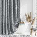 Dynamene Boho Farmhouse Fabric Shower Curtain Tufted Geometric 72x72
