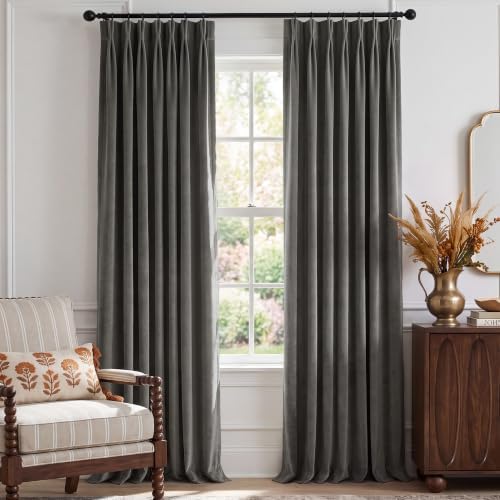 NICETOWN 100% Blackout Curtains Memory Trained Pinch Pleat 84" Length
