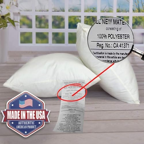 MSD 2 Pack Pillow Insert 20X20 Hypoallergenic Square Form Sham Stuffer