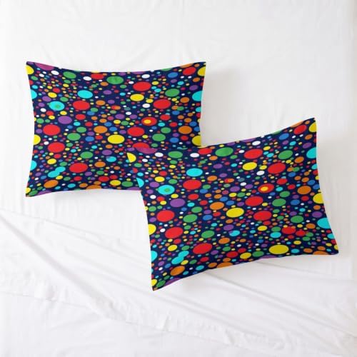 King Duvet Cover Set Soft Microfiber Geometry Polka Dots