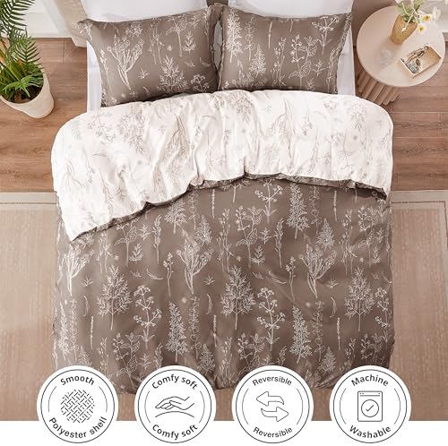 Love's cabin Floral Comforter Set Cute Bedding King Reversible Light
