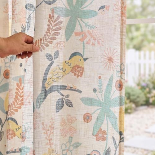 jinchan Linen Curtains 63 Inch Nursery Dusty Green Drapes Back Tab 2